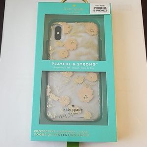 Kate Spade Rose Gold Floral Case for iPhone X/XS